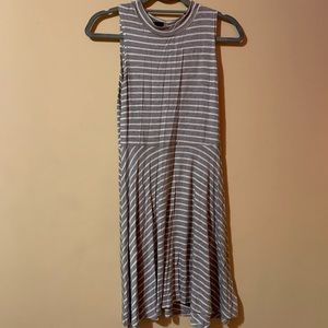 Gray & White Striped Dress